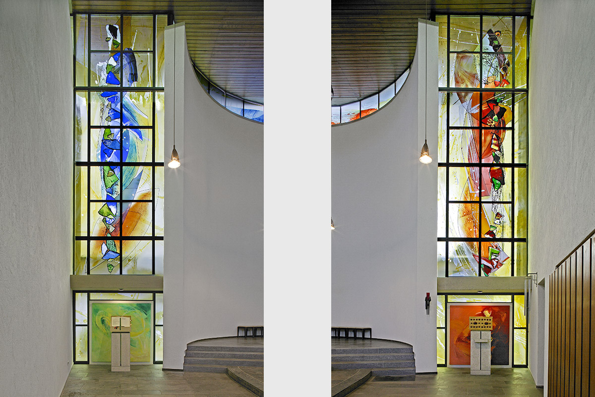 Freiberg Church - Two Panel Stained Glass Art